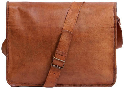 

iHandikart 13 inch Expandable Laptop Messenger Bag(Brown)