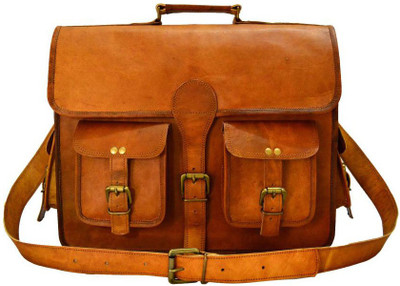 

iHandikart 13 inch Expandable Laptop Messenger Bag(Brown)