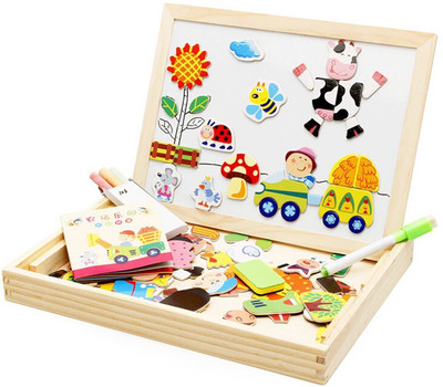 

jilani Magnetic Puzzle Drawing Board (Black/White board) (Forest Paradise Spells Happily)Assorted Design(Multicolor)