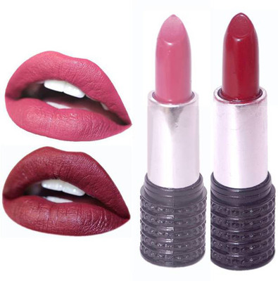 

Makeup Mania Moist. Matte Lipstick, Satin Soft, Vibrant Combo of Two(Maroon, Pink)