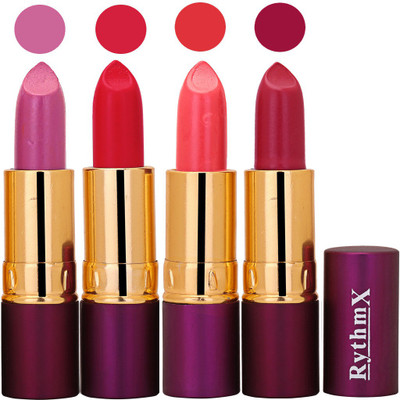 

Rythmx Purple,Redish Pink,Neon Pink,Deep Purple Long Lasting Lisptick Set(Purple,Redish Pink,Neon Pink,Deep Purple)