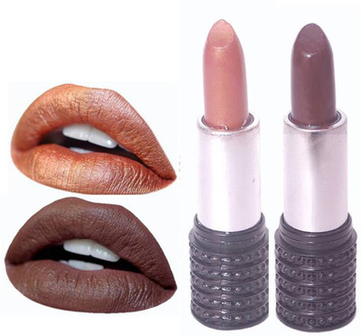 

Makeup Mania Moist. Matte Lipstick, Satin Soft, Vibrant Combo of Two(Golden Copper, Brown)