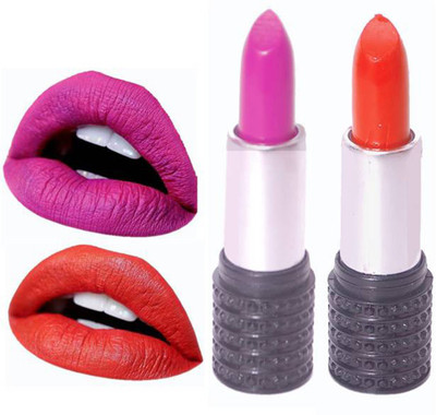 

Makeup Mania Moist. Matte Lipstick, Satin Soft, Vibrant Combo of Two(Magenta, Orange)