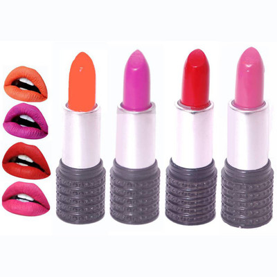 

Makeup Mania Moist. Matte Lipstick, Satin Soft, Vibrant Combo of Four(Red, Pink, Orange, Magenta)