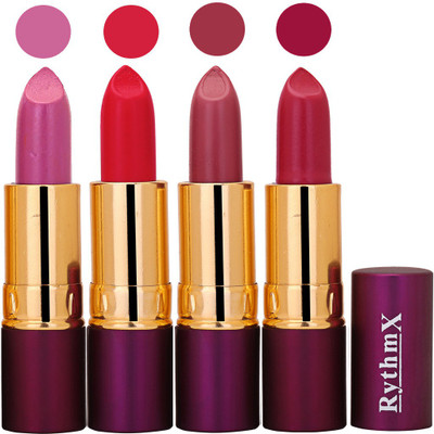 

Rythmx Purple,Royal Pink,Mauvish Purple,Mazanta Long Lasting Lisptick Set(Purple,Royal Pink,Mauvish Purple,Mazanta)