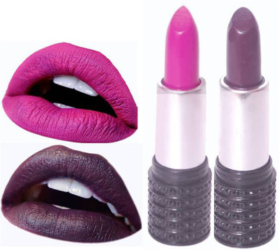 

Makeup Mania Moist. Matte Lipstick, Satin Soft, Vibrant Combo of Two(Magenta, Eggplant Purple)