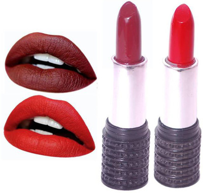 

Makeup Mania Moist. Matte Lipstick, Satin Soft, Vibrant Combo of Two(Red, Maroon)