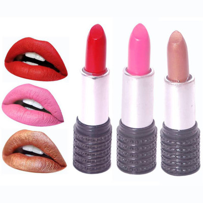 

Makeup Mania Moist. Matte Lipstick, Satin Soft, Vibrant Combo of Three(Red, Pink, Golden Copper)