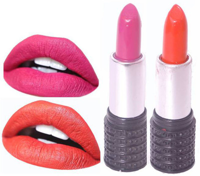 

Makeup Mania Moist. Matte Lipstick, Satin Soft, Vibrant Combo of Two(Pink, Orange)