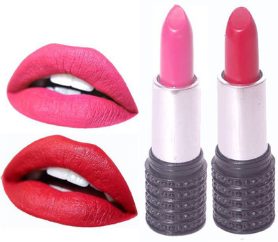 

Makeup Mania Moist. Matte Lipstick, Satin Soft, Vibrant Combo of Two(Rose Pink, Red)