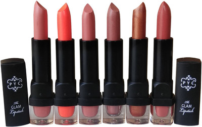 

PYC Makeup Beauty Multicolor Lipstick Pack of 6(Multicolor, 4 g)