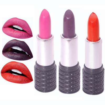 

Makeup Mania Moist. Matte Lipstick, Satin Soft, Vibrant Combo of Three(Orange, Pink, Eggplant Purple)