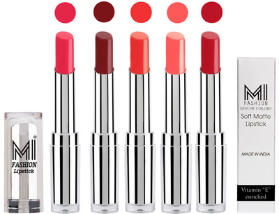 

MI Fashion Pout-Perfect Creamy Matte Lipstick Set in 5 Vibrant Colours(Magenta,Maroon Rebel,Matelic Nude,Red Alert,Romantic Red)