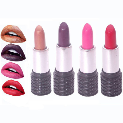 

Makeup Mania Moist. Matte Lipstick, Satin Soft, Vibrant Combo of Four(Pink, Golden Copper, Eggplant Purple, Red)