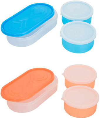 

Philco Carrolite Combo 3in1 Blue-3in1 Orange Container 4 Plastic container 2chappati tray 6 Containers Lunch Box(1300 ml), Multicolor