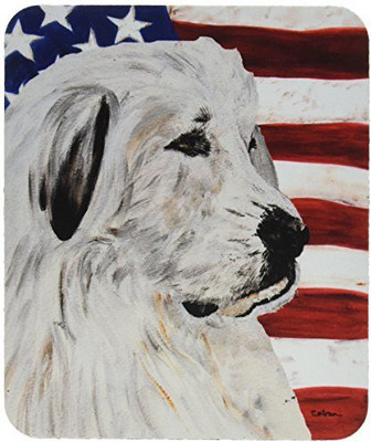 

Caroline's Treasures Great Pyrenees with American Flag USA MousePad Mousepad(Multicolor)