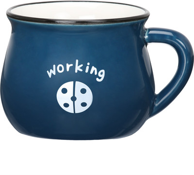 

NestRoots Working Blue Coffee | Ceramic | Belly | 200 ml … Ceramic Mug(150 ml)