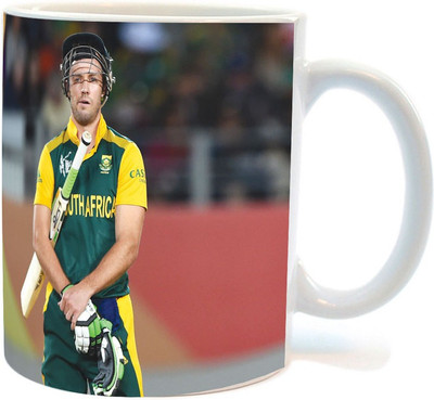 

Juvixbuy AB de Villiers Printed Ceramic Coffee Ceramic Mug(325 ml), Multicolor
