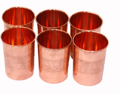 

saga EBCCCGL6 Copper Mug(350 ml, Pack of 6), Gold