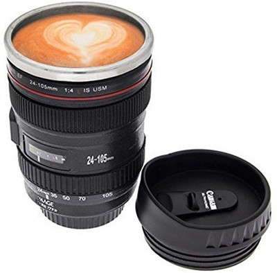 

Lens shape CUP/MUG Lens Shape MUG - Cup Stainless Steel, Plastic Mug(200 ml), Black