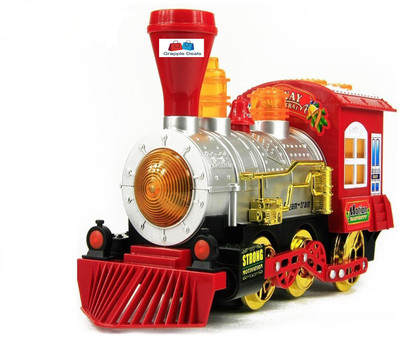 

GRAPPLE DEALS Blowing Bubble Locomotive Train Bump And Go Battery Operated with Music, Lights, Includes Bubbles For Kids.(Multicolor)