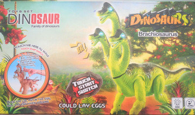 

P17 collection Three face walking Dinosaurs with light, music and lay egg(Multicolor)