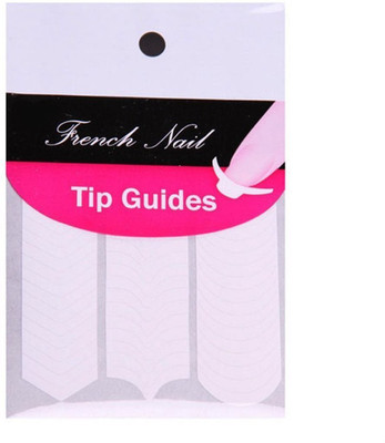 

Gugzy Nail Art Designs French, Chevron & Teardrop Nail Tip Guides Stickers (Pack of 10)(White)