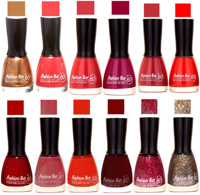 

Fashion Bar Morden shade Nail Polish 33 Multicolor(Pack of 12)
