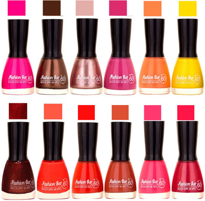 

Fashion Bar Morden shade Nail Polish 16 Multicolor(Pack of 12)