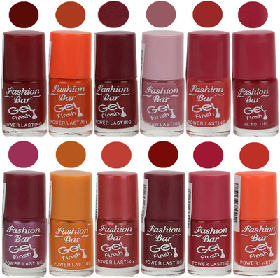 

Fashion Bar Stylish Color Nail polish Set 53 Multicolor(Pack of 12)
