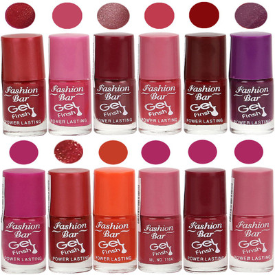 

Fashion Bar Stylish Color Nail polish Set 69 Multicolor(Pack of 12)
