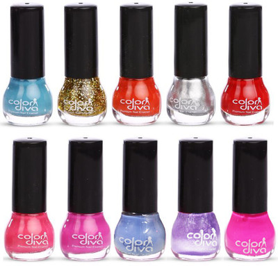 

ColorDiva Matki Nail Paint 101 Multicolor(Pack of 10)