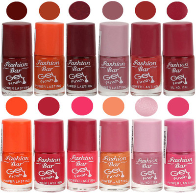 

Fashion Bar Stylish Color Nail polish Set 55 Multicolor(Pack of 12)