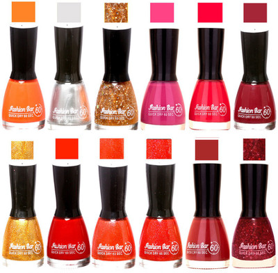 

Fashion Bar Morden shade Nail Polish 39 Multicolor(Pack of 12)