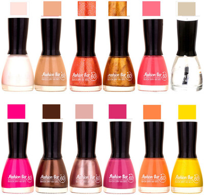

Fashion Bar Morden shade Nail Polish 1 Multicolor(Pack of 12)