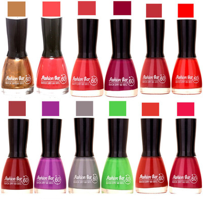 

Fashion Bar Morden shade Nail Polish 30 Multicolor(Pack of 12)