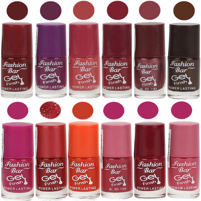

Fashion Bar Stylish Color Nail polish Set 50 Multicolor(Pack of 12)