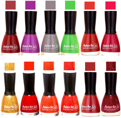

Fashion Bar Morden shade Nail Polish 36 Multicolor(Pack of 12)