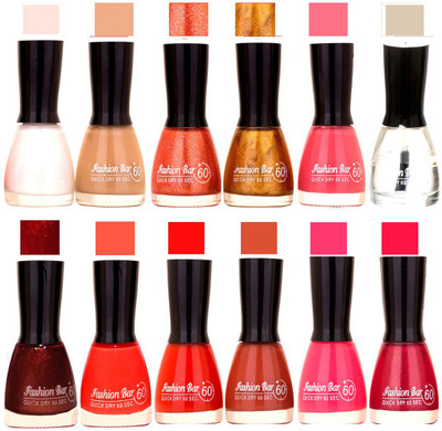 

Fashion Bar Morden shade Nail Polish 9 Multicolor(Pack of 12)