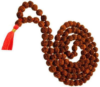 SHIVOHAM Five Face Rudraksha Mala (108+1) Beads Wood Chain