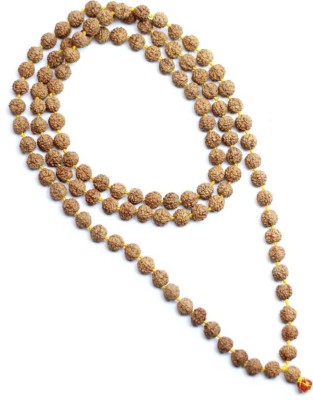 SHIVOHAM Five Face Rudraksha Mala (108+1) Beads Wood Necklace