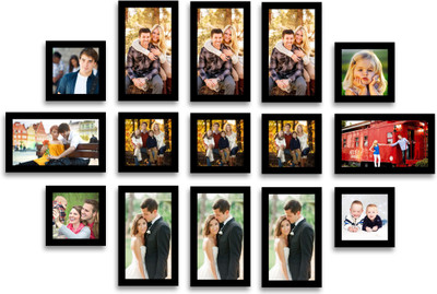 Swadesi Stuff MDF Photo Frame(Black, 15 Photos)