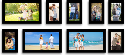 Swadesi Stuff MDF Photo Frame(Black, 9 Photos)