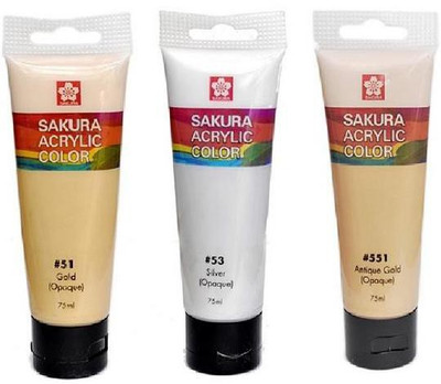 

Sakura Acrylic Color Tube(Set of 1, Gold, Silver, Antique Gold)