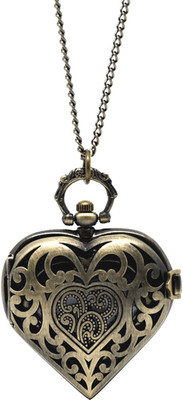 

Young & Forever On Time Collection Retro Antique Designer Premium Heart Vintage N80470 Bronze Alloy Pocket Watch Chain