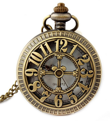 

Young & Forever On Time Retro Antique Designer Premium Vintage Pocket N80480 Bronze Alloy Pocket Watch Chain