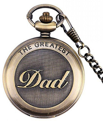 

Young & Forever On Time Retro Antique Designer Premium Vintage My Dad's My Favourite Pocket N80478 Bronze Alloy Pocket Watch Chain