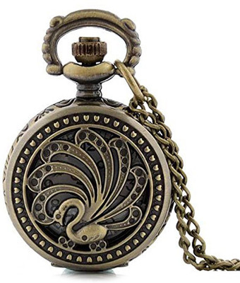 

Young & Forever On Time Retro Antique Designer Premium Peacock Vintage Pocket N80472 Bronze Alloy Pocket Watch Chain