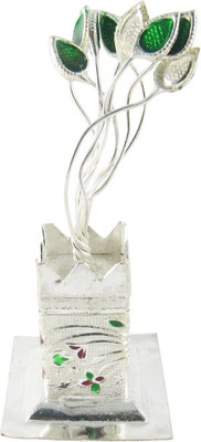 GoldGiftIdeas Tulsi Plant, Pooja Items for Home, Silver Plated(1 Pieces, Silver)