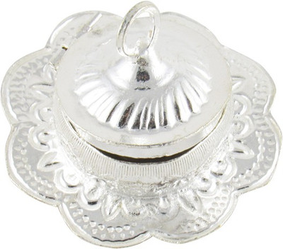 GoldGiftIdeas Flower Shape Kankavati/Kumkum Box With Lid, Pooja Items for Home Silver Plated Pooja & Thali Set(1 Pieces, Silver) available at flipkart for Rs.175